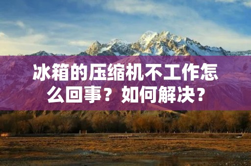 冰箱的压缩机不工作怎么回事?如何解决? 冰箱的压缩机不工作怎么回事?如何解决?