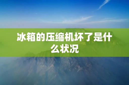 冰箱的压缩机坏了是什么状况