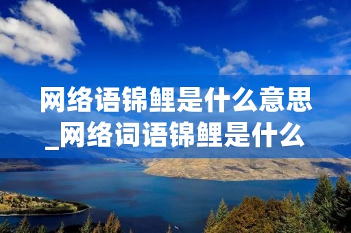 网络语锦鲤是什么意思_网络词语锦鲤是什么意思