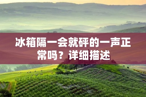 冰箱隔一会就砰的一声正常吗？详细描述：