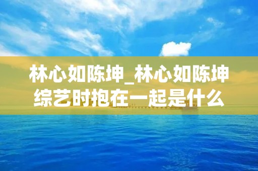 林心如陈坤_林心如陈坤综艺时抱在一起是什么节目