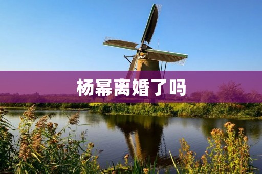 杨幂离婚了吗