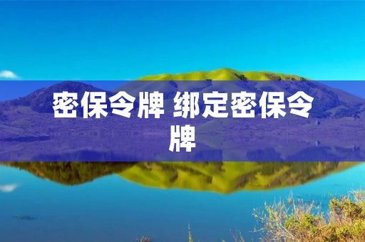 密保令牌 绑定密保令牌