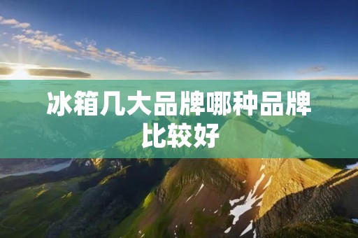 冰箱几大品牌哪种品牌比较好