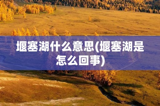 堰塞湖什么意思(堰塞湖是怎么回事)