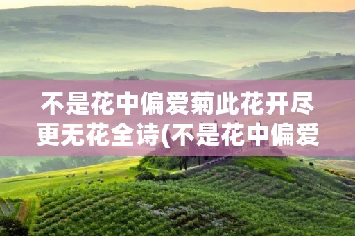 不是花中偏爱菊此花开尽更无花全诗(不是花中偏爱菊此花开尽更无花整首诗)