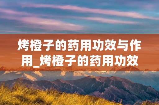 烤橙子的药用功效与作用_烤橙子的药用功效与作用禁忌