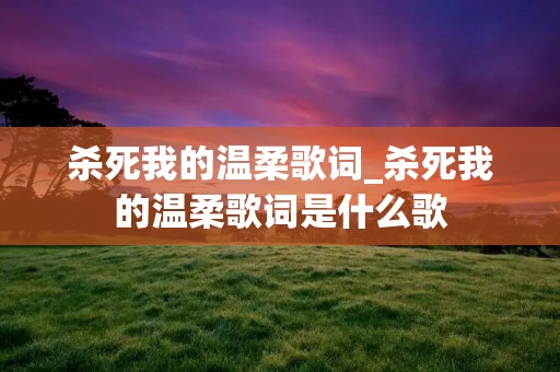 杀死我的温柔歌词_杀死我的温柔歌词是什么歌