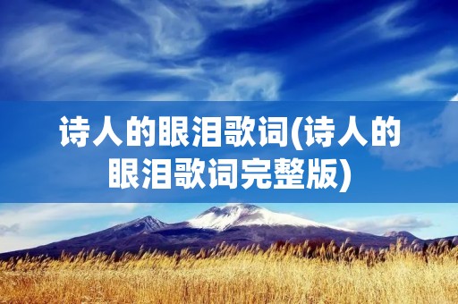 诗人的眼泪歌词(诗人的眼泪歌词完整版)