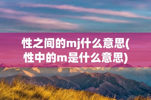 性之间的mj什么意思(性中的m是什么意思)