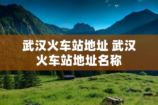 武汉火车站地址 武汉火车站地址名称