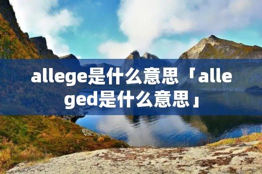 allege是什么意思「alleged是什么意思」