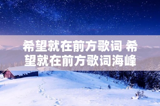 希望就在前方歌词 希望就在前方歌词海峰