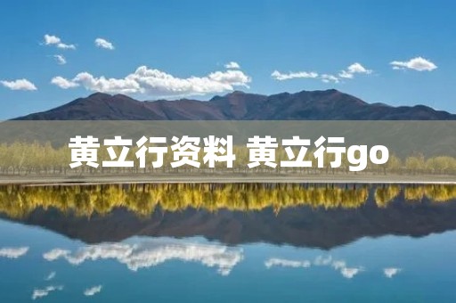 黄立行资料 黄立行go