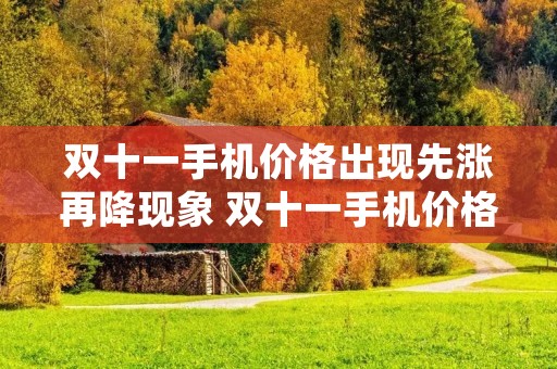 双十一手机价格出现先涨再降现象 双十一手机价格出现先涨再降现象亚语