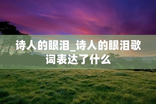 诗人的眼泪_诗人的眼泪歌词表达了什么