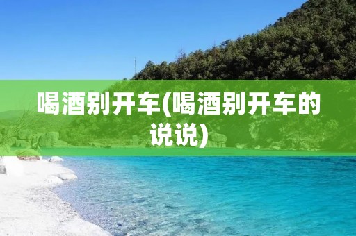 喝酒别开车(喝酒别开车的说说)