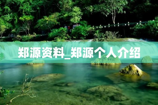 郑源资料_郑源个人介绍
