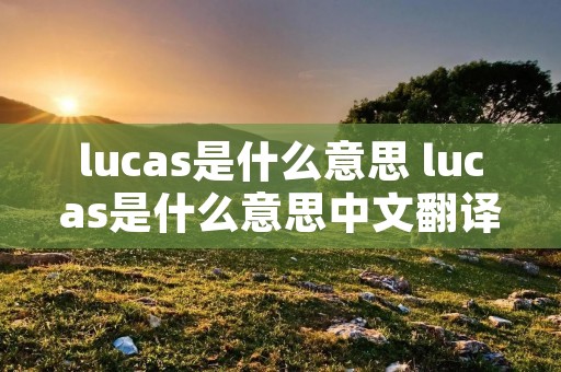 lucas是什么意思 lucas是什么意思中文翻译成 lucas是什么意思 lucas是什么意思中文翻译成