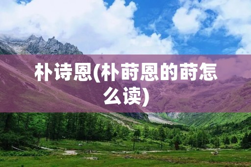 朴诗恩(朴莳恩的莳怎么读)
