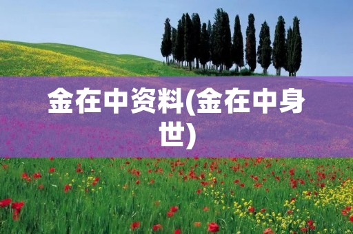 金在中资料(金在中身世)