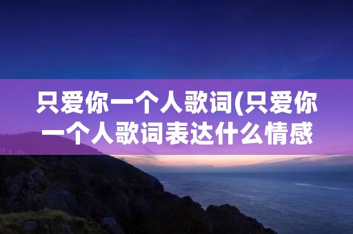 只爱你一个人歌词(只爱你一个人歌词表达什么情感)