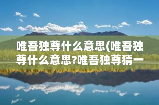 唯吾独尊什么意思(唯吾独尊什么意思?唯吾独尊猜一生肖) 唯吾独尊什么意思(唯吾独尊什么意思?唯吾独尊猜一生肖)