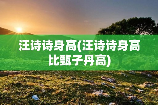 汪诗诗身高(汪诗诗身高比甄子丹高)
