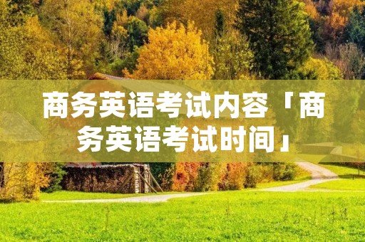 商务英语考试内容「商务英语考试时间」