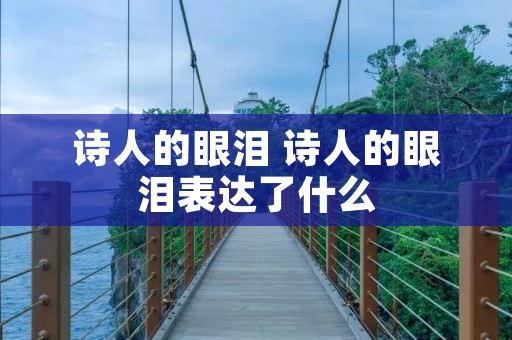 诗人的眼泪 诗人的眼泪表达了什么