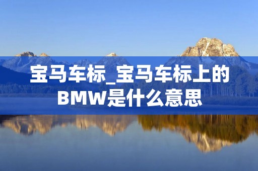 宝马车标_宝马车标上的BMW是什么意思