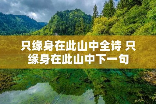 只缘身在此山中全诗 只缘身在此山中下一句