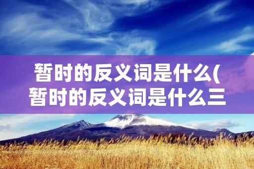 暂时的反义词是什么(暂时的反义词是什么三年级)
