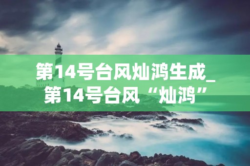 第14号台风灿鸿生成_第14号台风“灿鸿”
