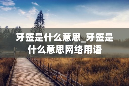 牙签是什么意思_牙签是什么意思网络用语