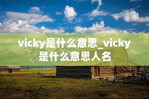 vicky是什么意思_vicky是什么意思人名