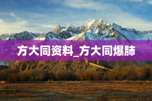 方大同资料_方大同爆肺
