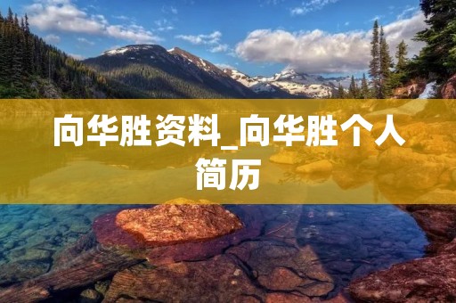 向华胜资料_向华胜个人简历