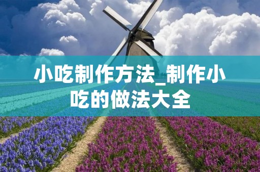 小吃制作方法_制作小吃的做法大全