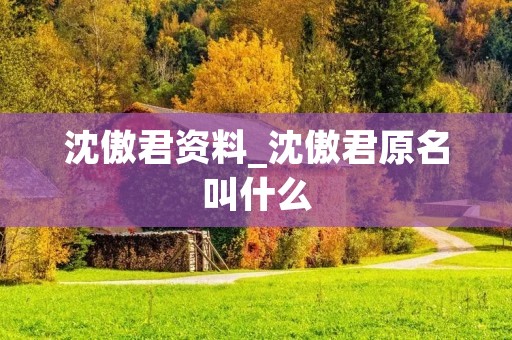 沈傲君资料_沈傲君原名叫什么