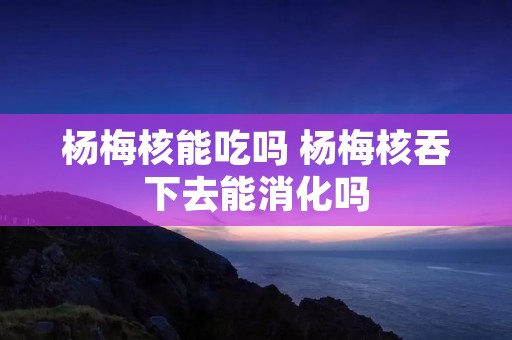 杨梅核能吃吗 杨梅核吞下去能消化吗