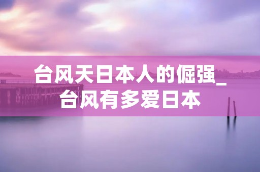 台风天日本人的倔强_台风有多爱日本