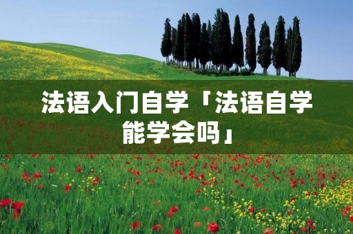 法语入门自学「法语自学能学会吗」