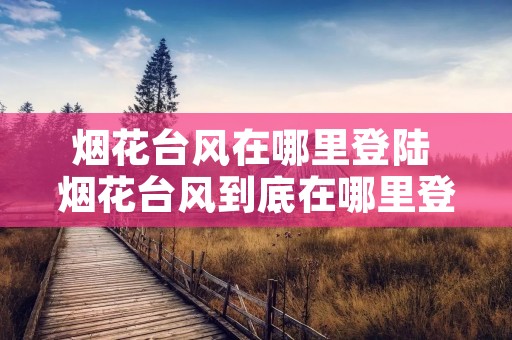 烟花台风在哪里登陆 烟花台风到底在哪里登陆
