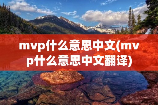 mvp什么意思中文(mvp什么意思中文翻译)