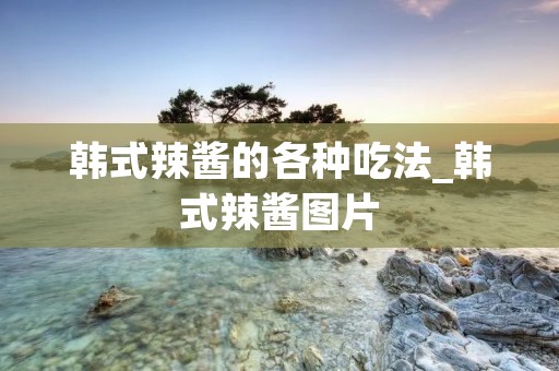 韩式辣酱的各种吃法_韩式辣酱图片