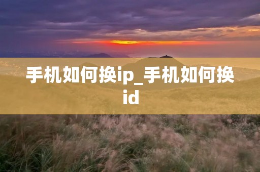 手机如何换ip_手机如何换id