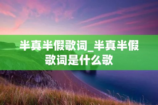 半真半假歌词_半真半假歌词是什么歌