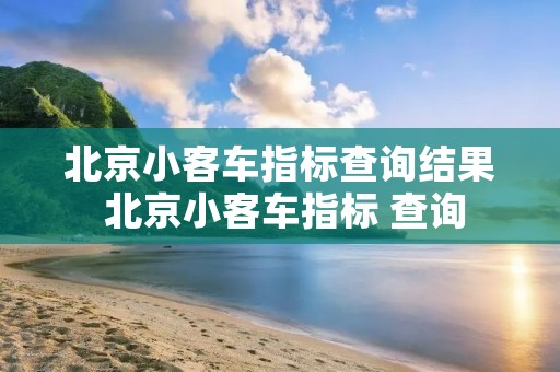 北京小客车指标查询结果 北京小客车指标 查询