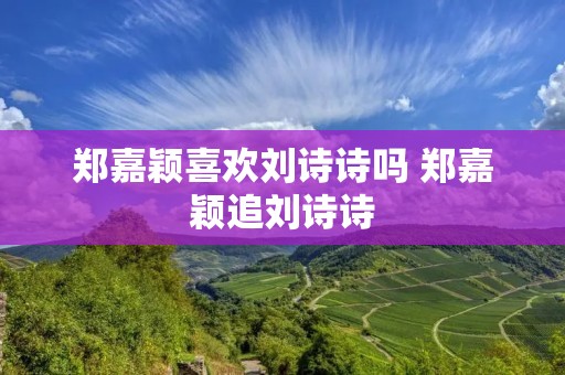 郑嘉颖喜欢刘诗诗吗 郑嘉颖追刘诗诗